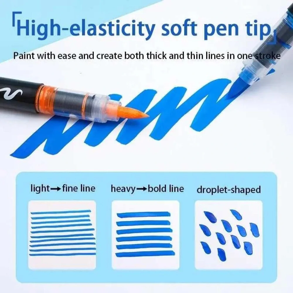 36 Acrylic Paint Markers Flexible Brush Tip Waterproof Paint Pens GN.8101-36